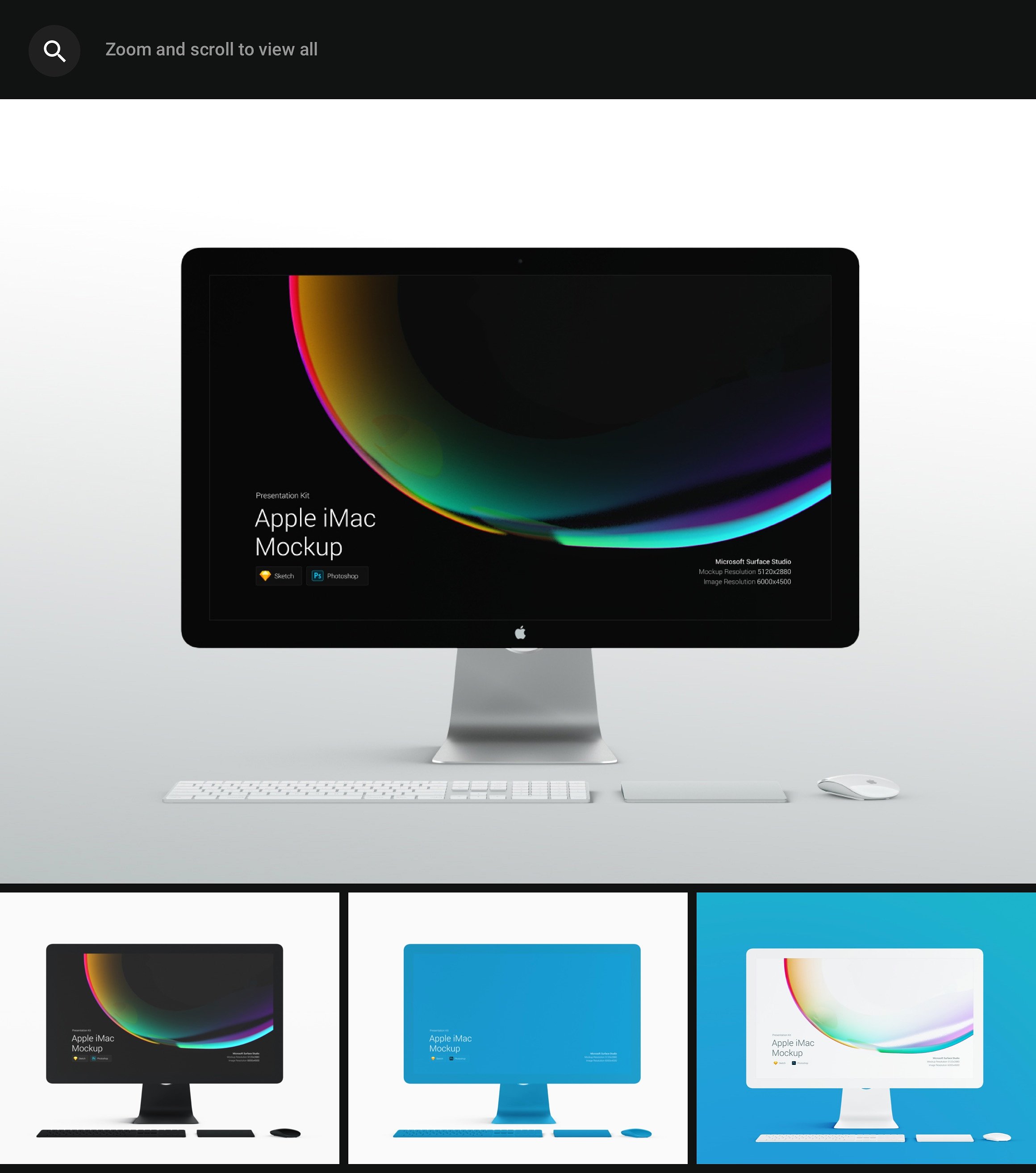 精美多彩全新iMac Pro，iMac展示模型Mockups样机下载插图(10)
