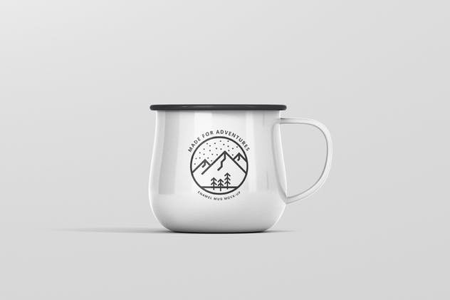 高分辨率圆形珐琅杯子样机 Round Enamel Mug Mockup插图(7)