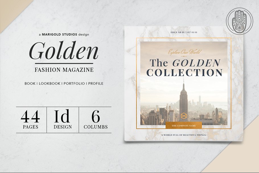 奢华金箔排版风格杂志模板 GOLDEN | Magazine插图