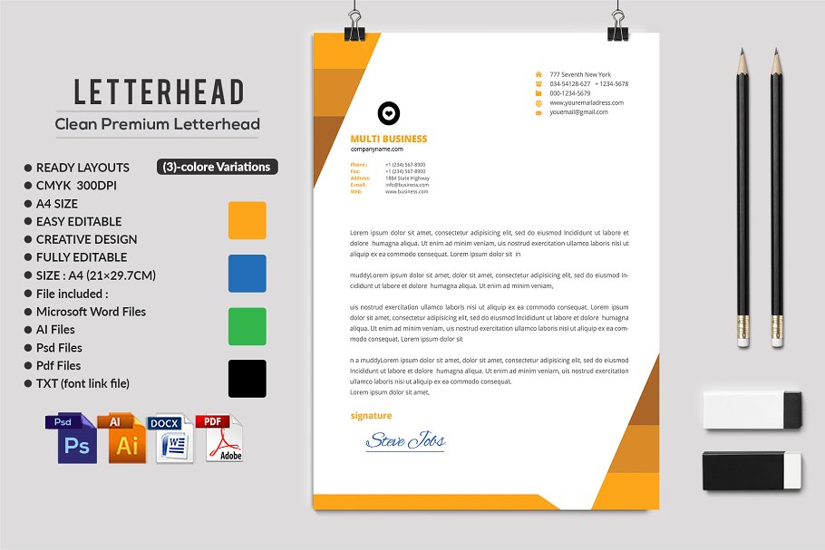 10款企业品牌信笺模板 Letterhead Bundle插图7