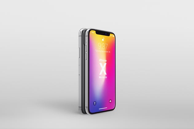 多角度iPhone X智能手机样机 Phone X Realistic Mock-Ups插图(3)