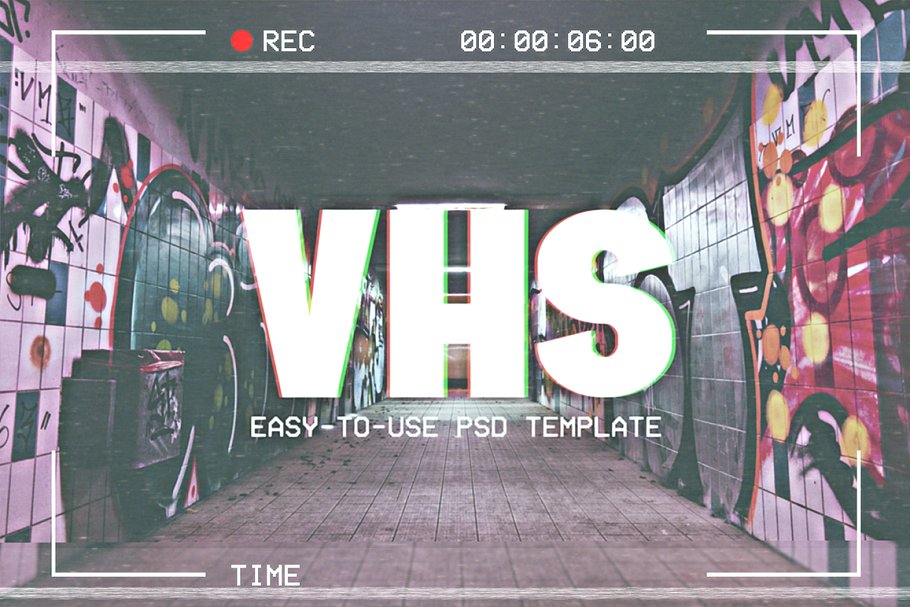 家用录像照片效果处理动作 VHS Template插图