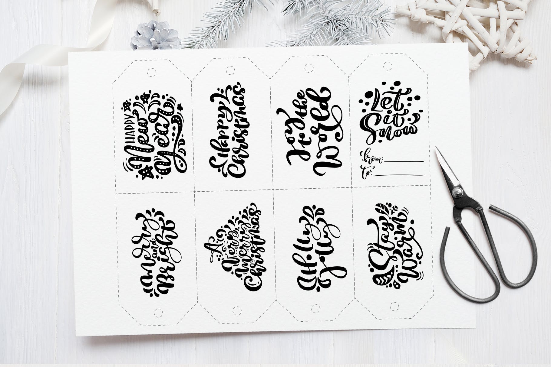 圣诞节礼物标签矢量设计图形素材 Christmas Gift Tags插图(7)