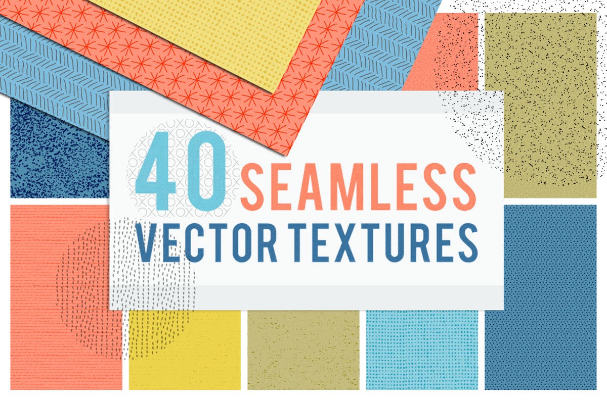 40个无缝平铺矢量图案纹理 40 Seamless Tiling Vector Pattern Textures插图