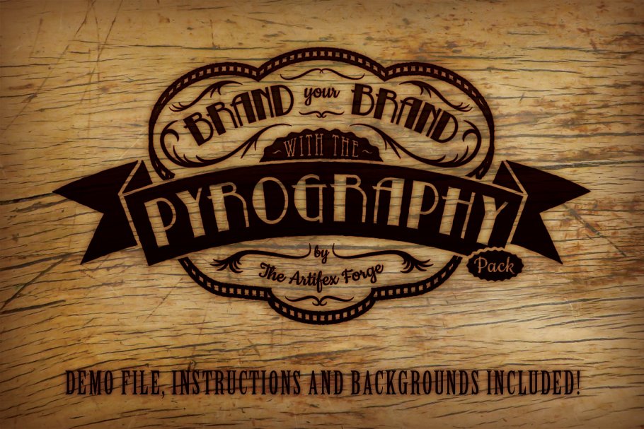 烧焦木板纸张效果图层样式 The Photoshop Pyrography Pack插图(3)