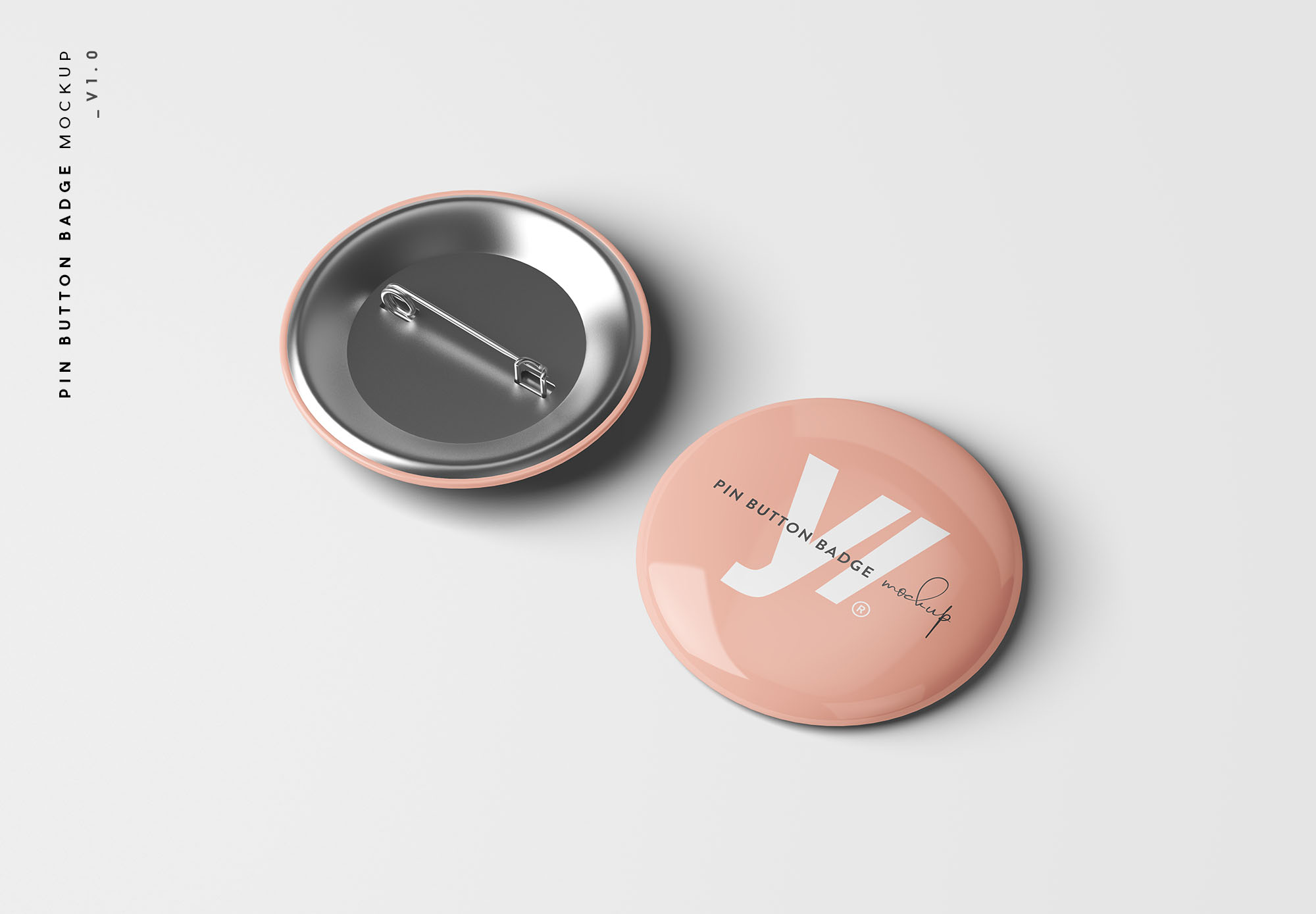 别针徽章胸章定做设计样机模板 Pin Button Badge Mockup插图