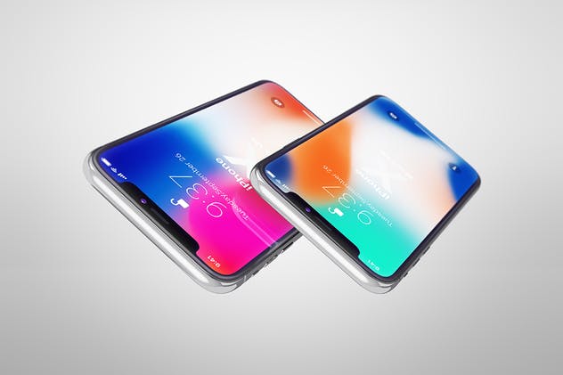 多角度iPhone X智能手机样机 Phone X Realistic Mock-Ups插图(9)