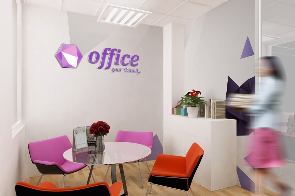 小型办公会议室会客室场景品牌Logo样机 Mockup Branding For Small Offices插图