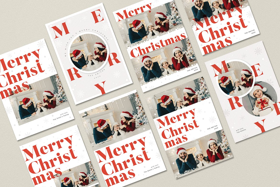 圣诞节照片贺卡设计模板集 Christmas Photo Card / Holiday Card插图(3)