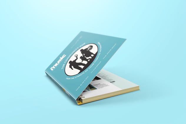 活页精装封面记事本笔记本样机 Spiral Hardbound Book With Folder Cover Mockups插图(1)