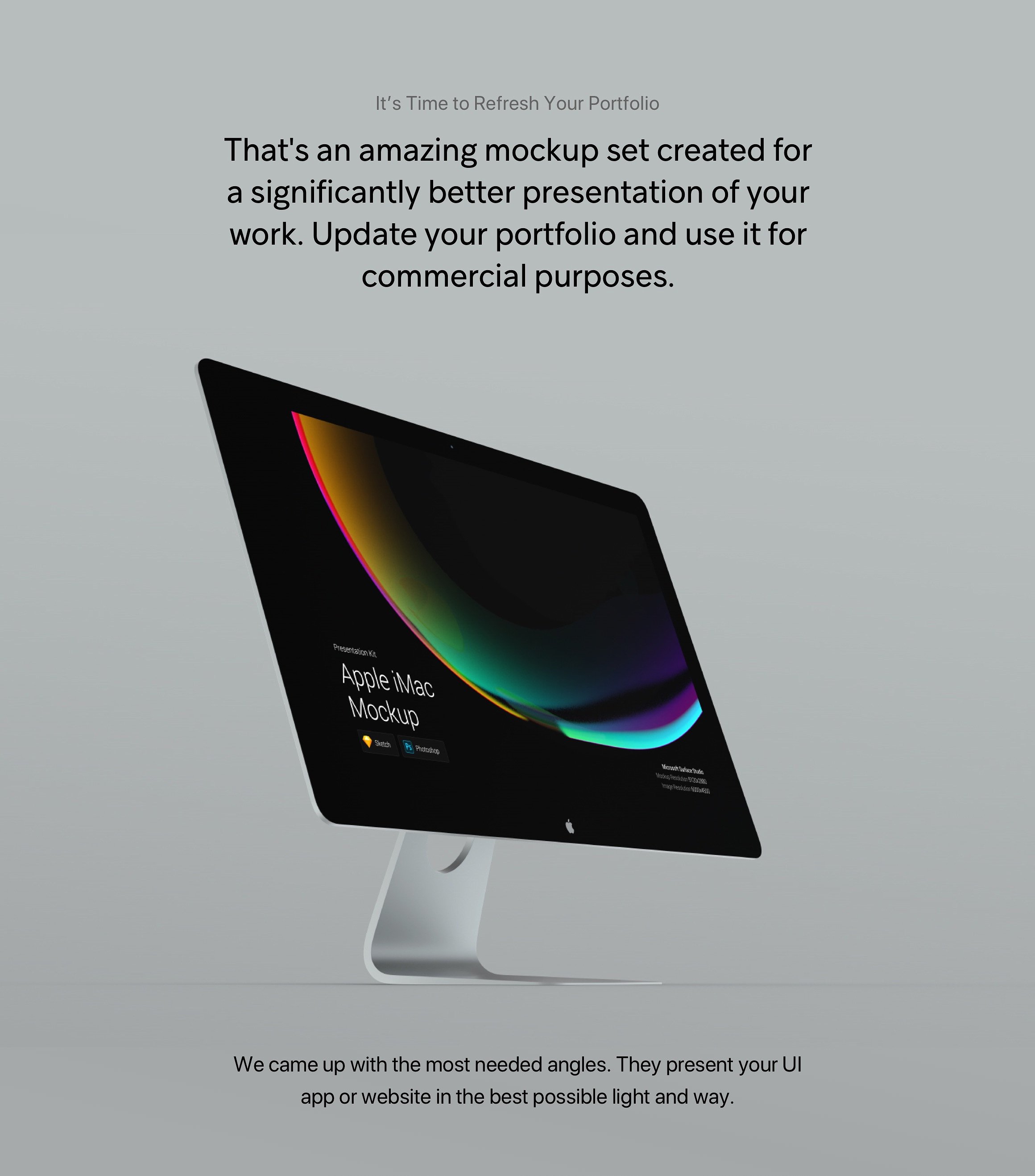 精美多彩全新iMac Pro，iMac展示模型Mockups样机下载插图(2)
