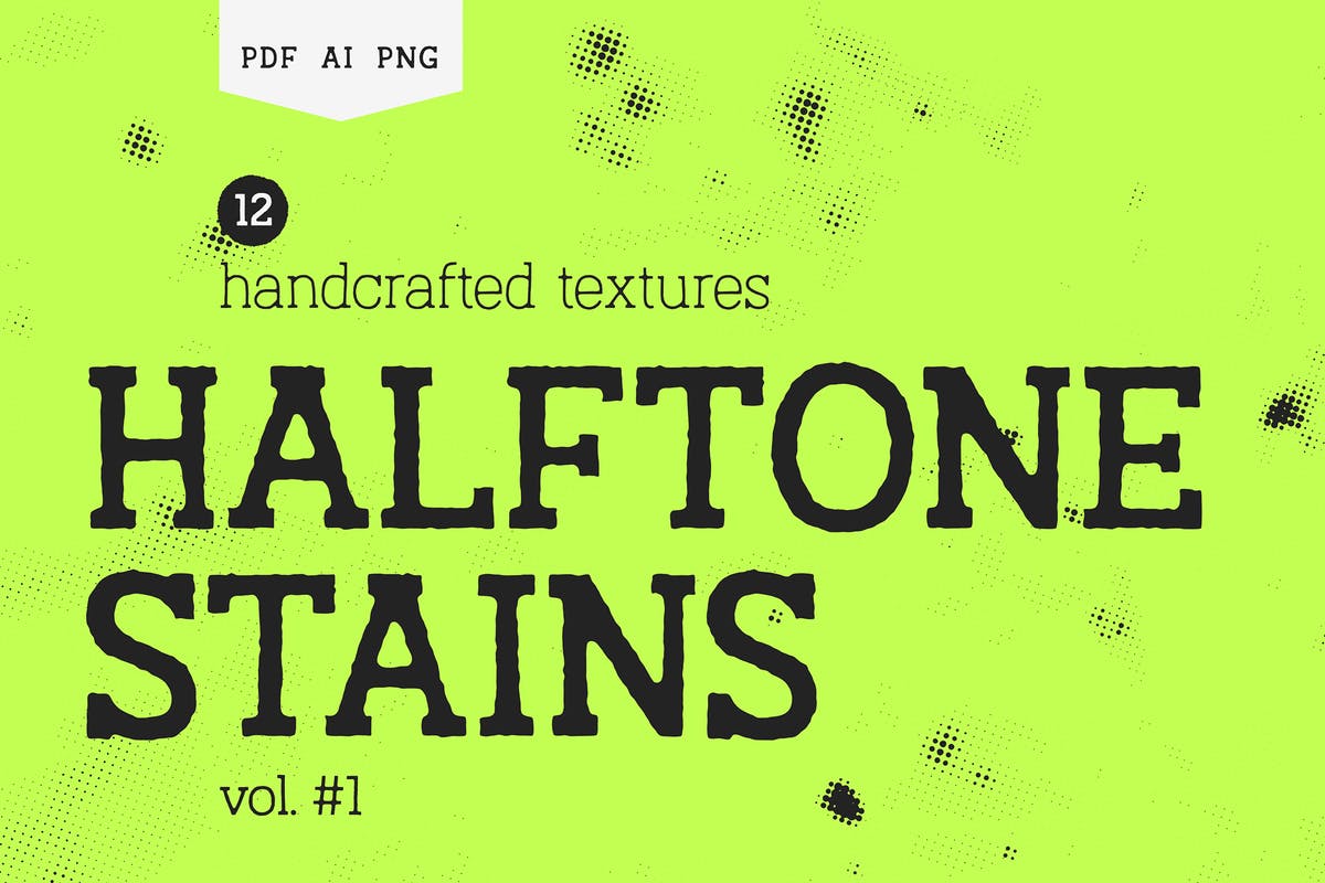 半色调污渍纹理套装Vol.1 Halftone Stains #1 Texture Pack插图