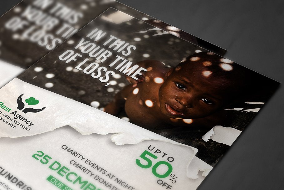 慈善非营利机构公益组织活动宣传单模板 Charity Flyer Template插图(3)