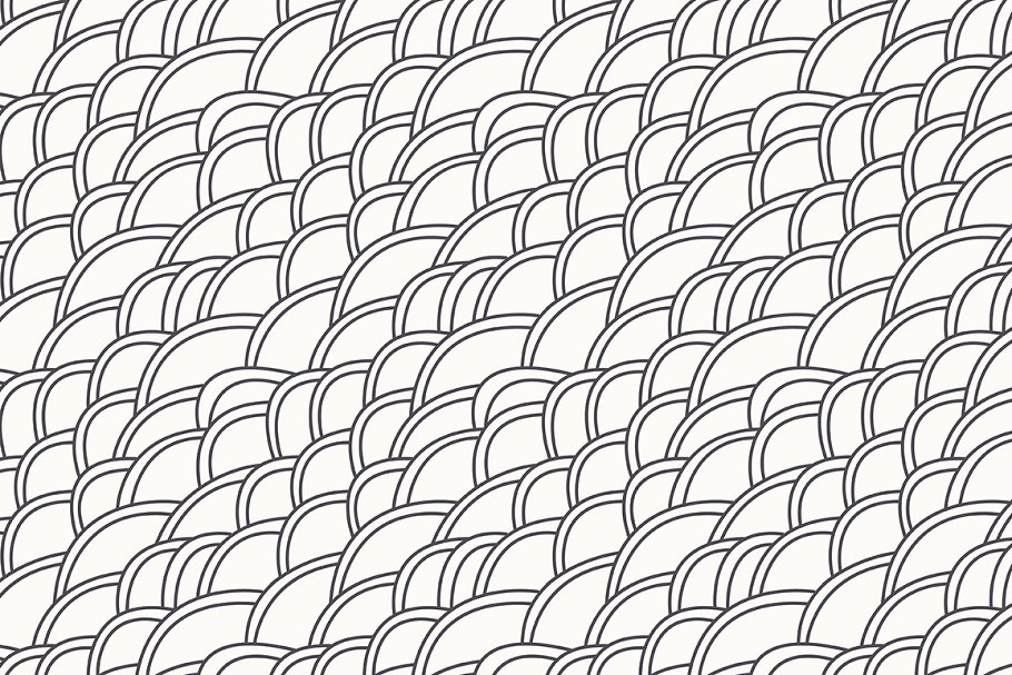 创意手绘鱼鳞线条底纹 Handmade Seamless Patterns插图3