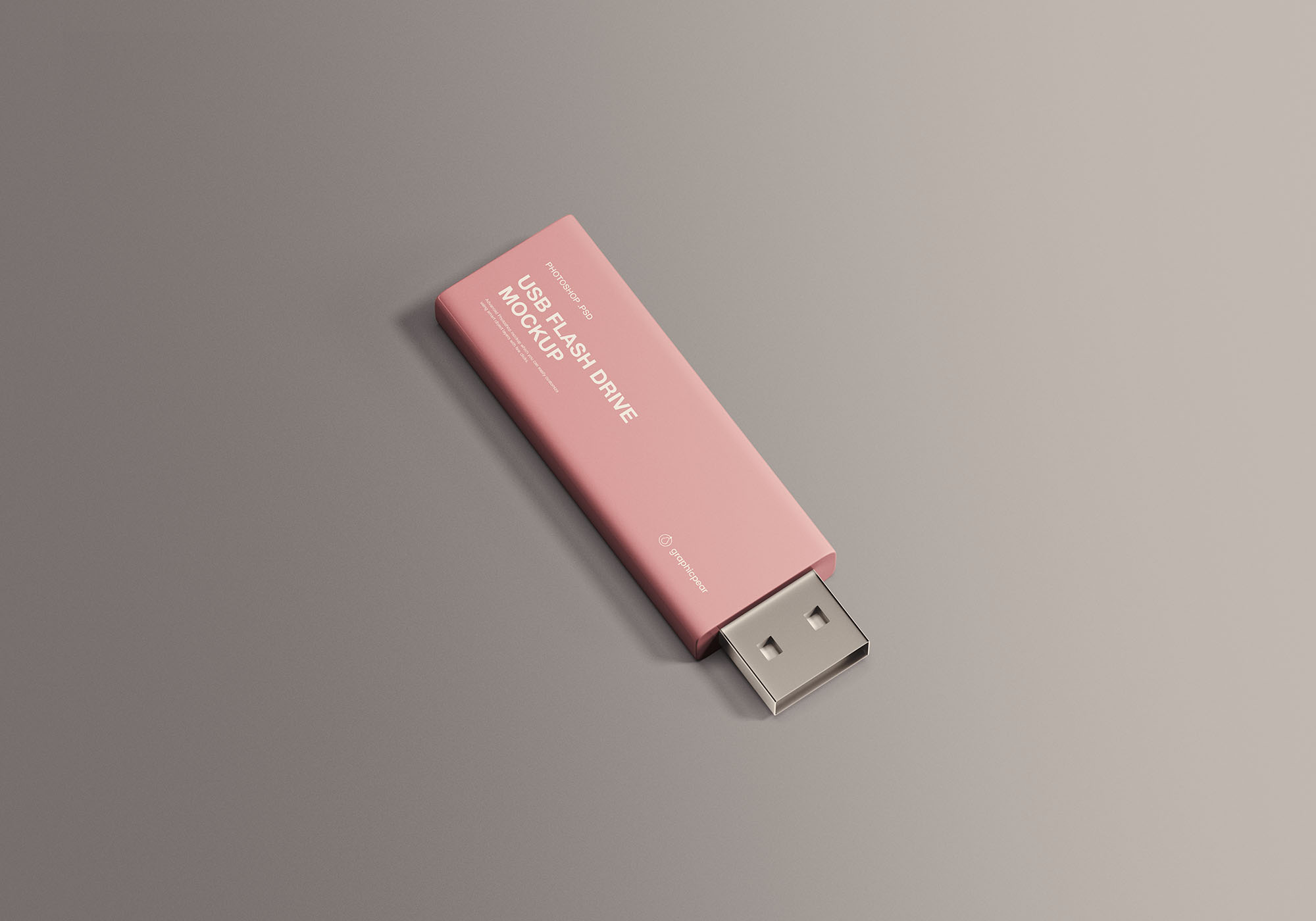 简约设计风格U盘硬件设备外观设计效果图样机 USB Flash Drive Mockup插图
