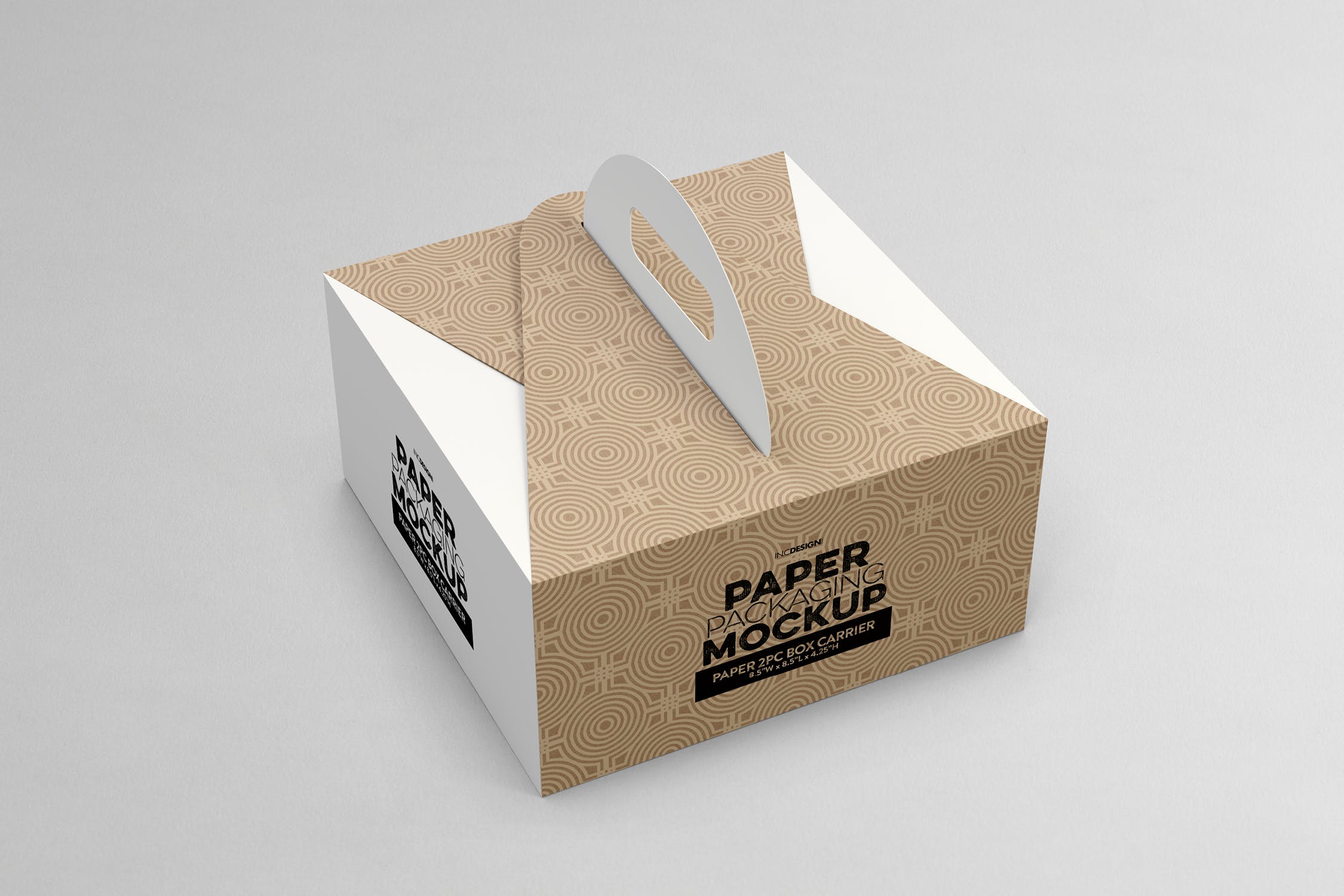 2件装纸盒包装设计样机模板 2pc PaperBox Carrier PackagingMockup插图(1)