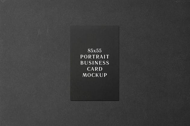 商业品牌卡片/贺卡样机模板 85×55 Portrait Business Card Mockup插图(1)