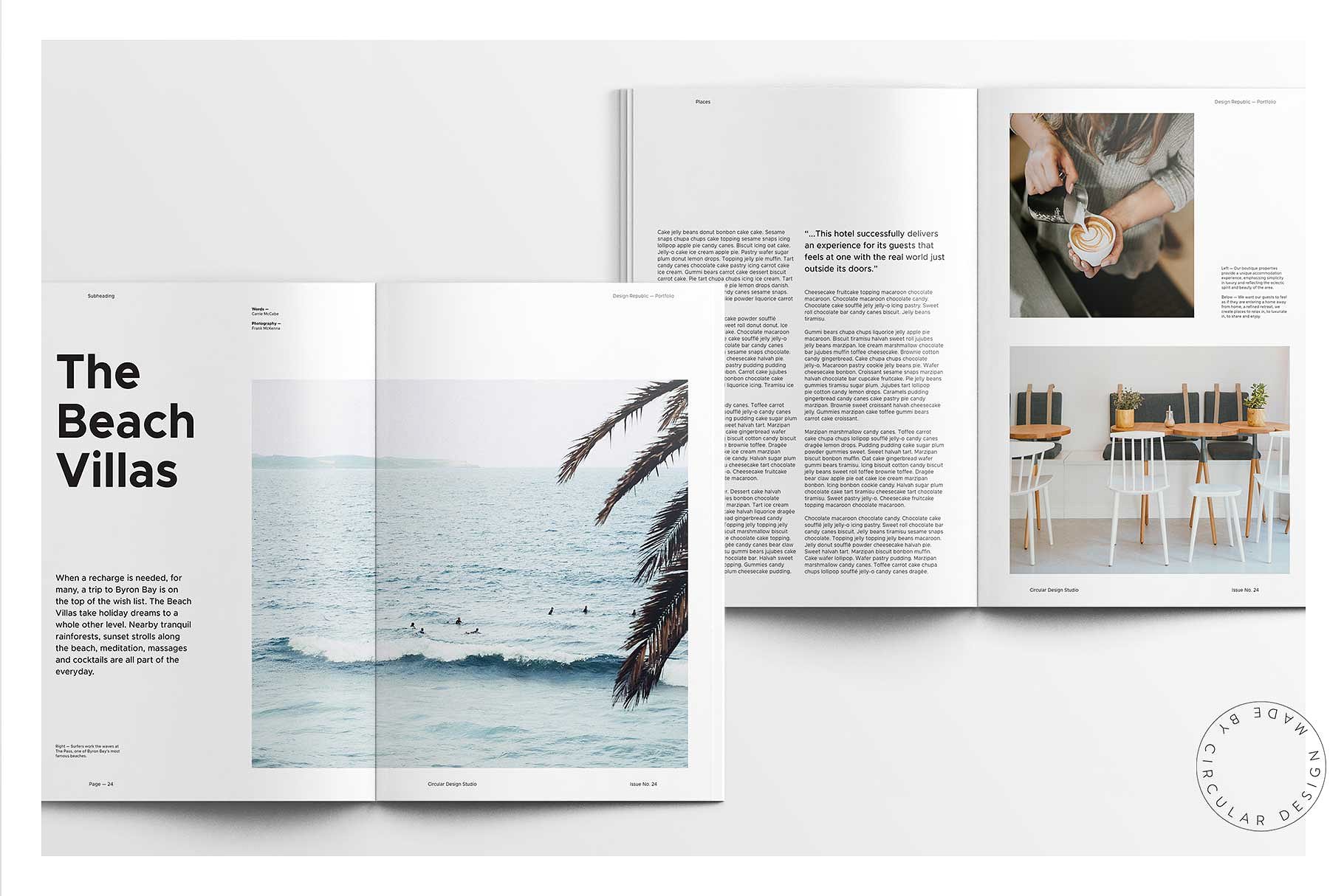 大洋岛下午茶：时尚简约风格的画册手册宣传册楼书InDesign设计模板插图6