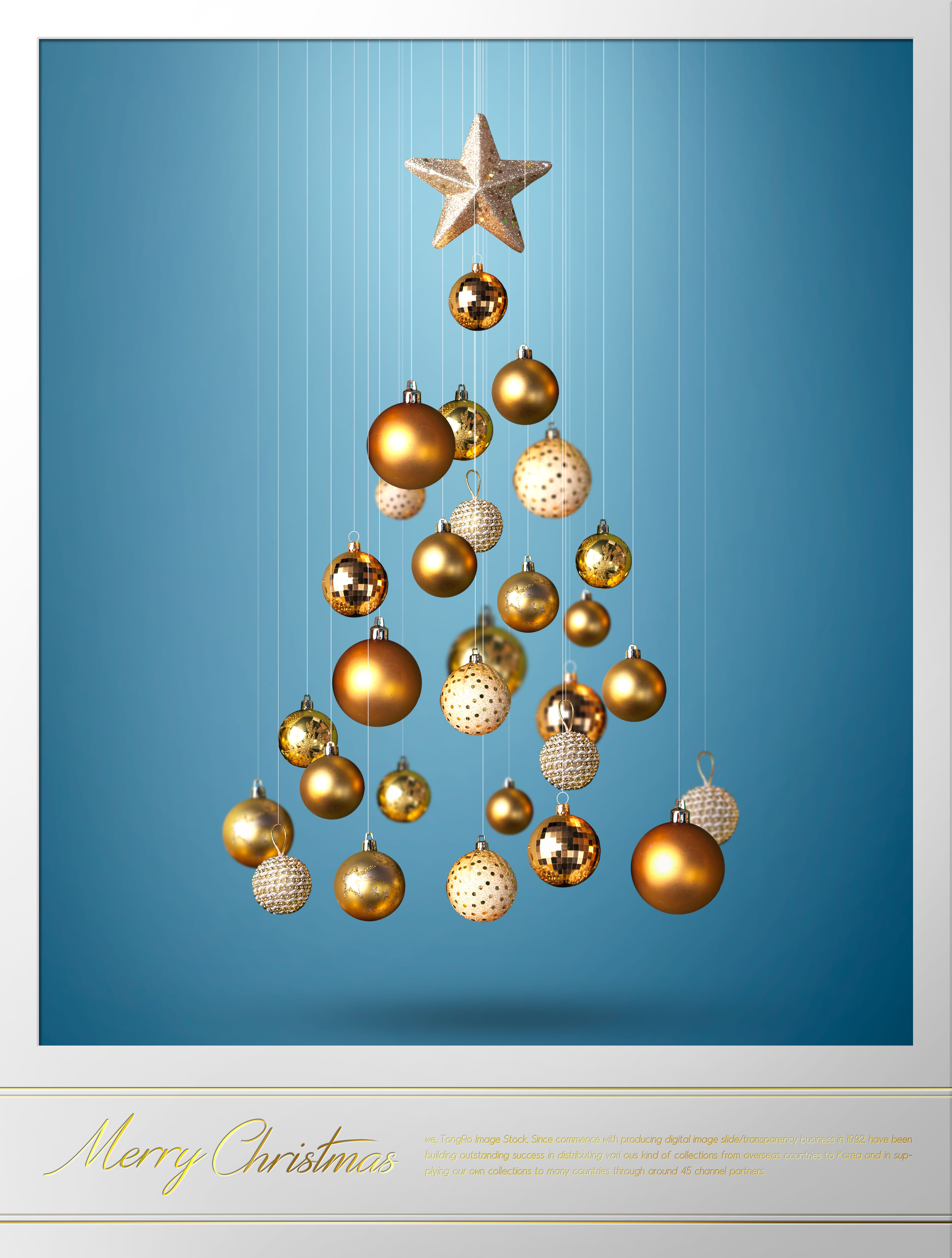 金色装饰球圣诞树海报设计素材[PSD]插图