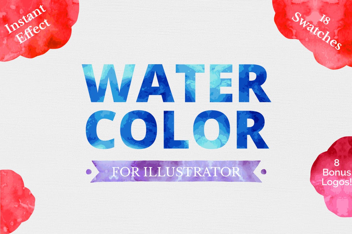 水彩艺术效果AI图层样式 Watercolor for Illustrator插图