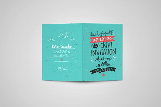 创意节日派对邀请函/贺卡样机 Invitation / Greeting Card Mock-Up插图(6)