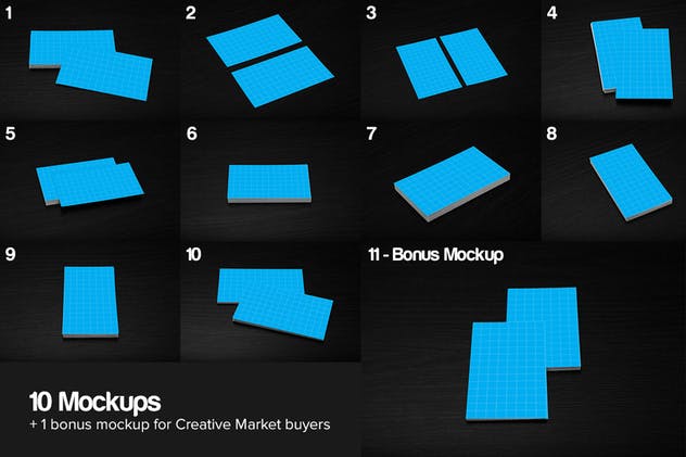 10款商业/企业品牌名片样机 10 Business Card Mockups插图(1)