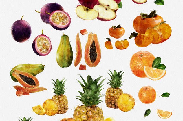 水彩水果&蔬菜插画合集 Watercolor Fruits And Vegetables插图5