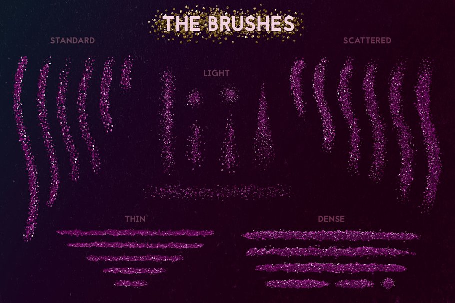闪闪发光闪粉AI笔刷 Glitter Brushes插图(6)