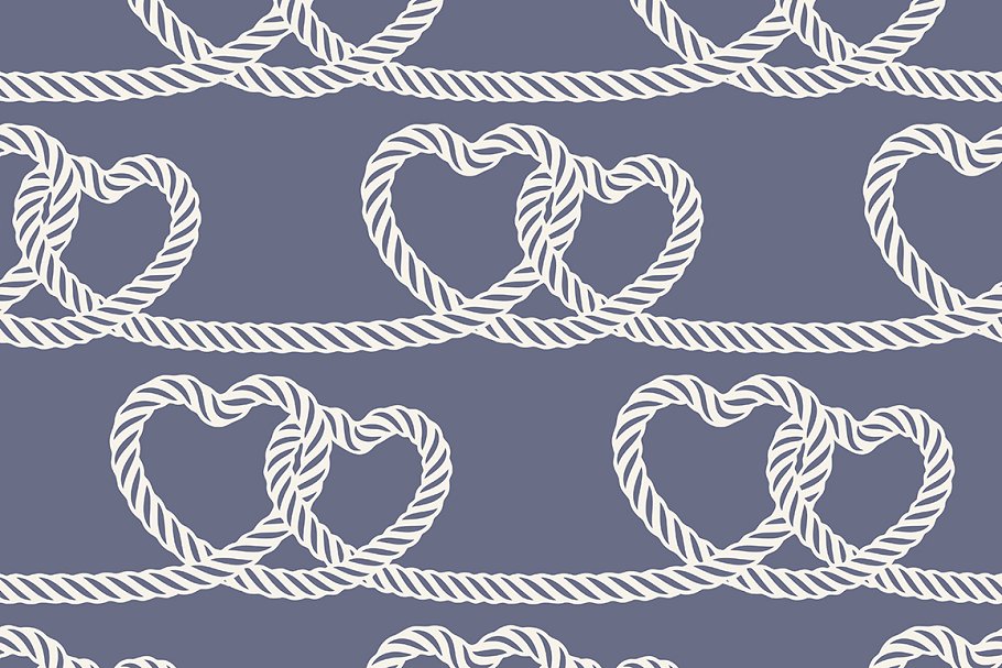 各种形态的绳索图案无缝纹理 Ropes. Seamless Patterns Set插图(2)