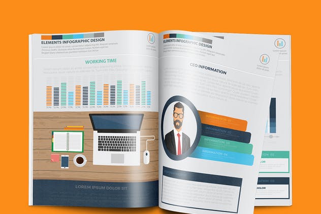 商业数据分析信息图表元素市场分析报告设计模板 CEO Infographics Design 17 Pages插图2