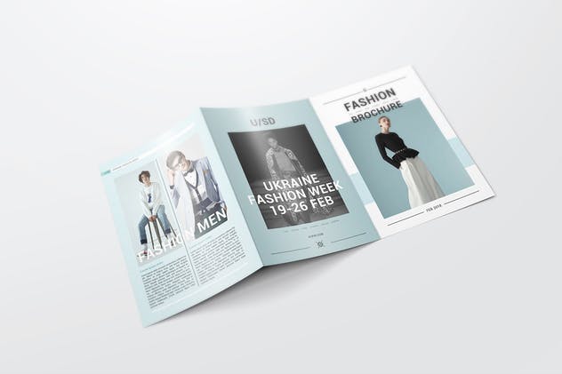 A4三折页时尚服装宣传册样机 A4 Trifold Brochure Mockups插图(7)