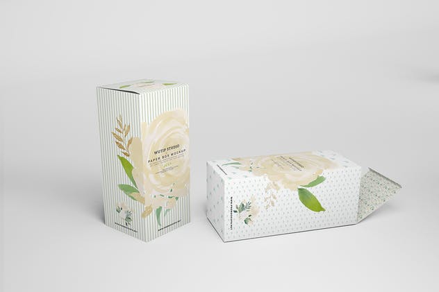 葡萄酒/饮料瓶外包装纸盒样机03 Paper Box Mockup 03插图(5)