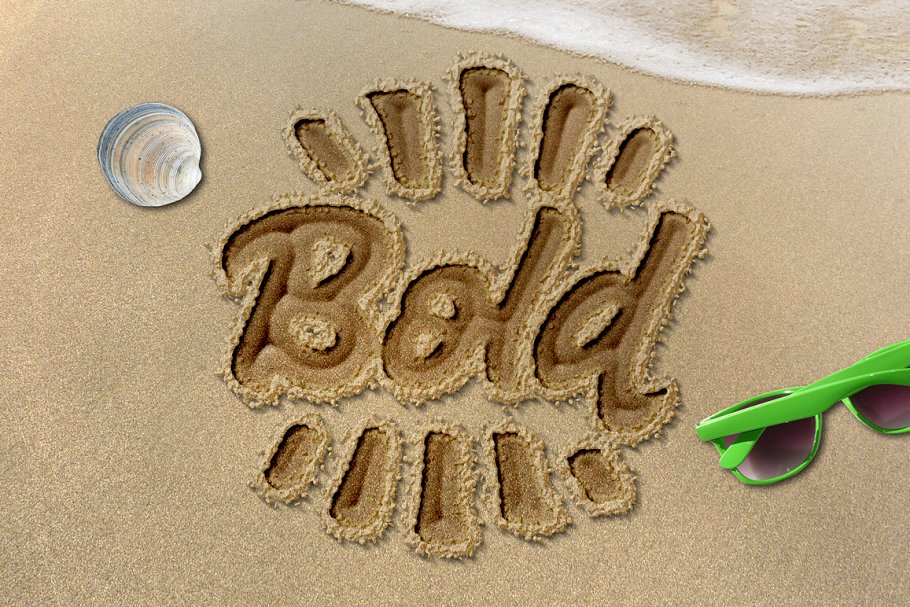 真实沙滩沙画字体文本图层样式PS动作 Sand Photoshop Action插图3