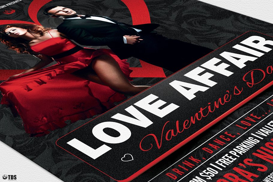 情人节主题传单模板v3 Valentines Day Flyer+Menu PSD V3插图5