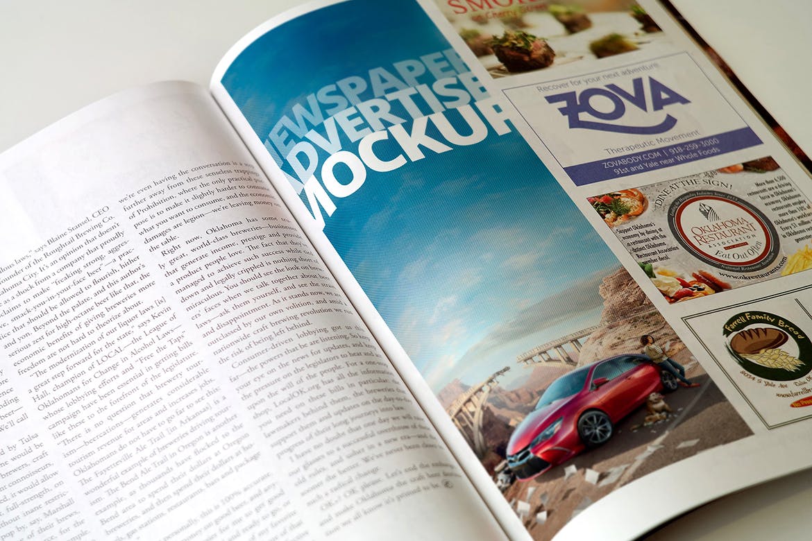 杂志广告设计印刷效果图样机模板v1 Magazine Advert Mockups插图(4)