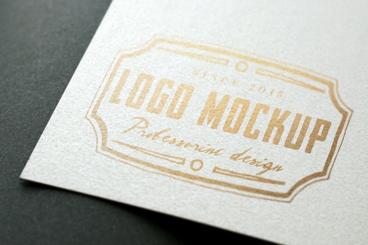 烫印烫金Logo样机模板 Logo Mock-Up插图
