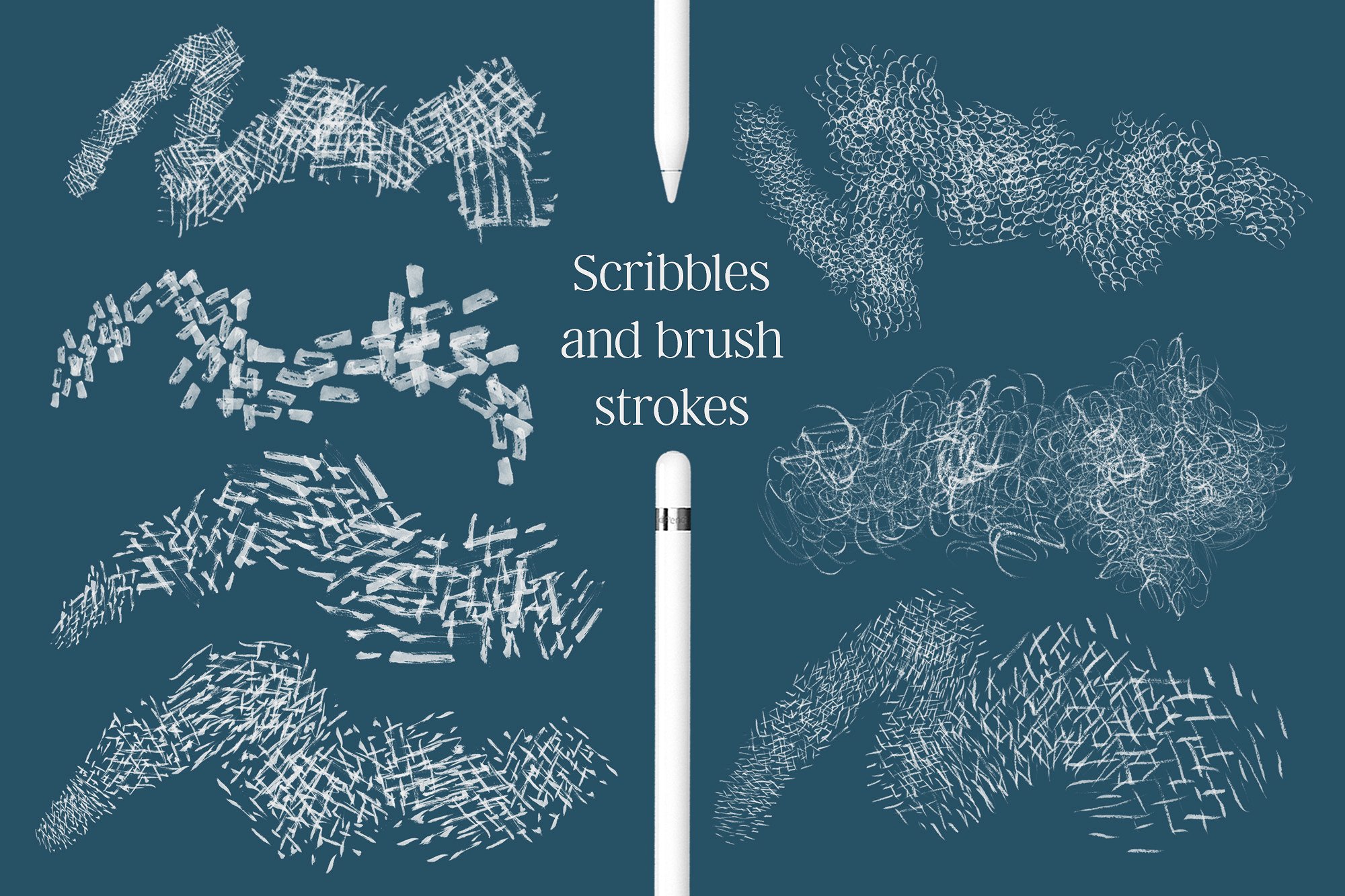 墨水素描图案&图案印章Procreate笔刷 Inky Abstract Procreate Brushes插图5