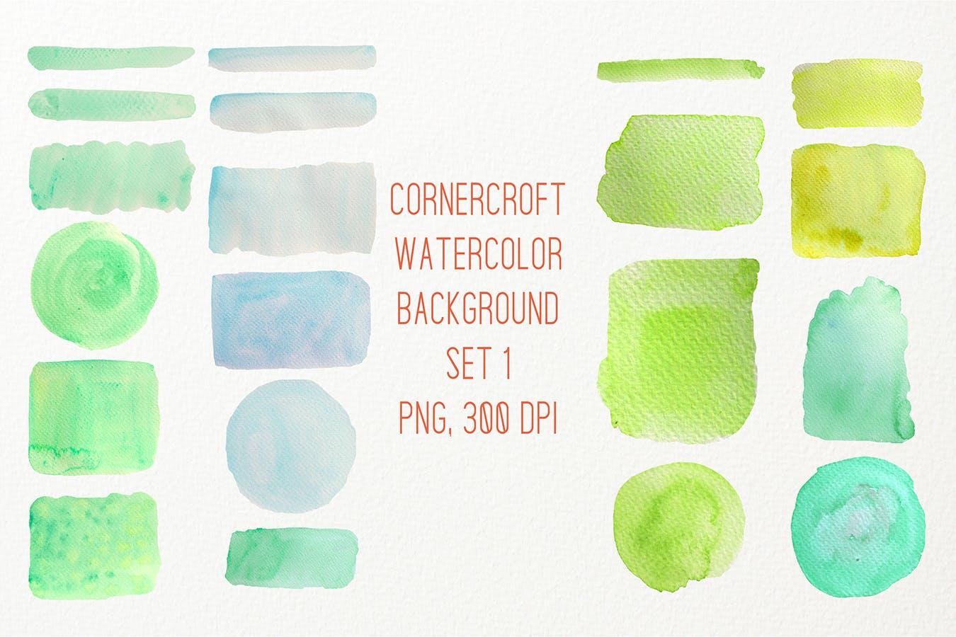 20款绿色水彩背景纹理素材 Watercolor texture background green插图