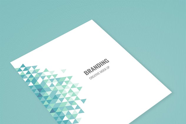 企业品牌办公用品样机模板 Branding Identity Mock Up – Teal Tirangles插图(5)