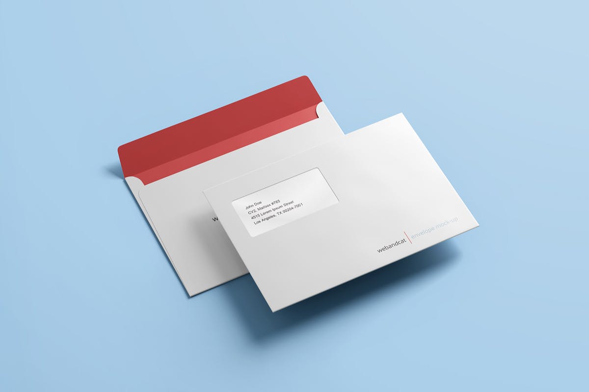公司/企业信封设计样机模板 Envelope C5 / C6 Mock-up插图