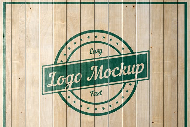 平面logo木板背景纹理样机 Logo Flat Mockup插图(5)