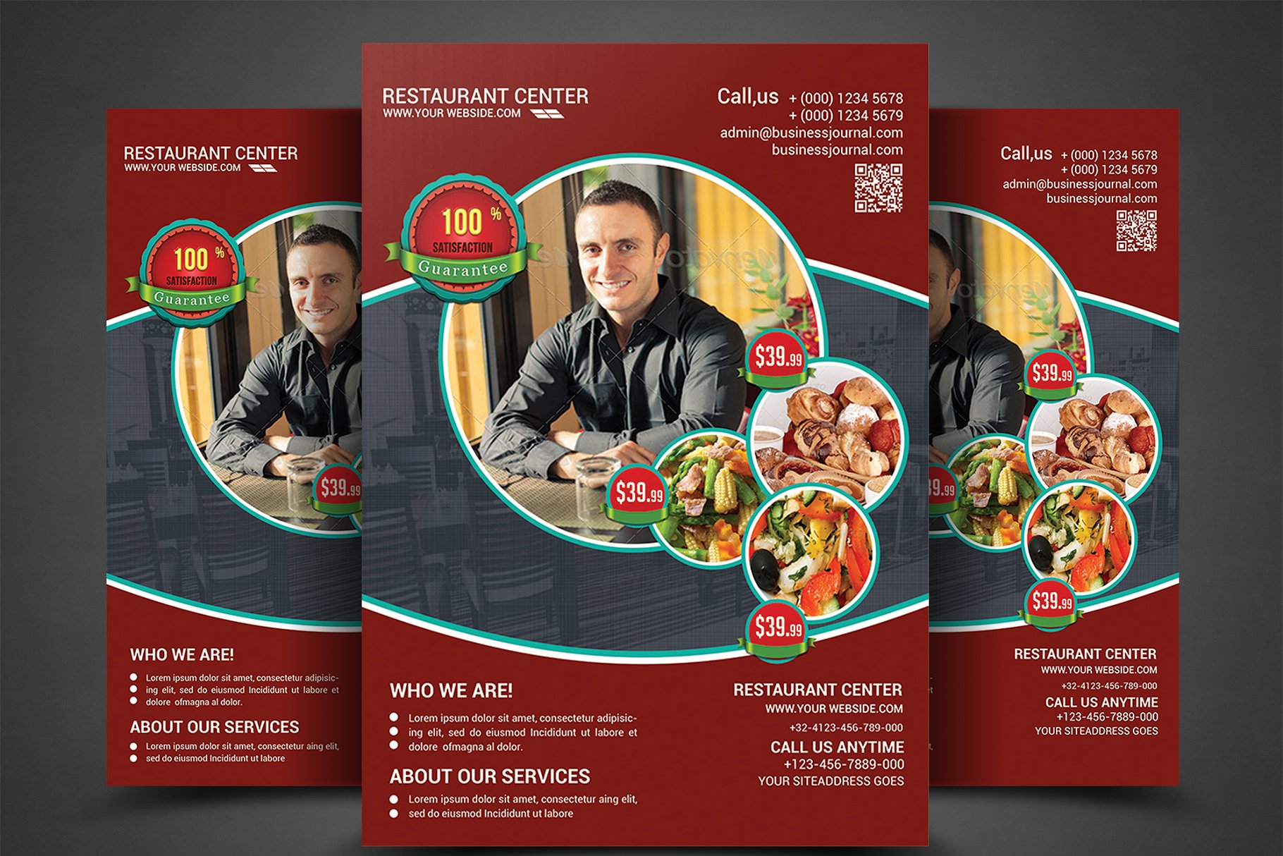 西餐厅外卖菜单设计PSD模板 Best Food Resto – Restaurant Flyer插图
