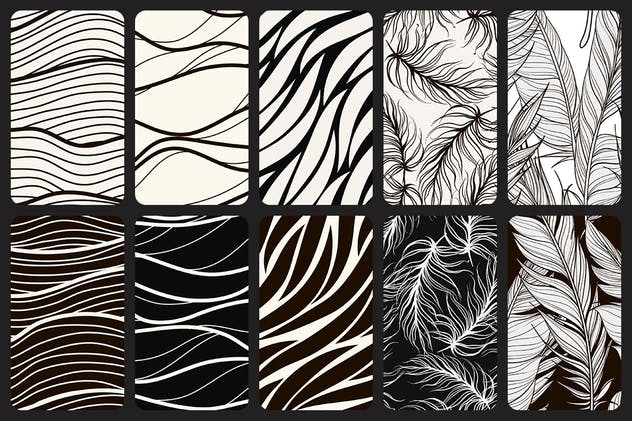 50抽象涂鸦无缝印花包装设计图案 50 Abstract Doodle Seamless Patterns插图(9)