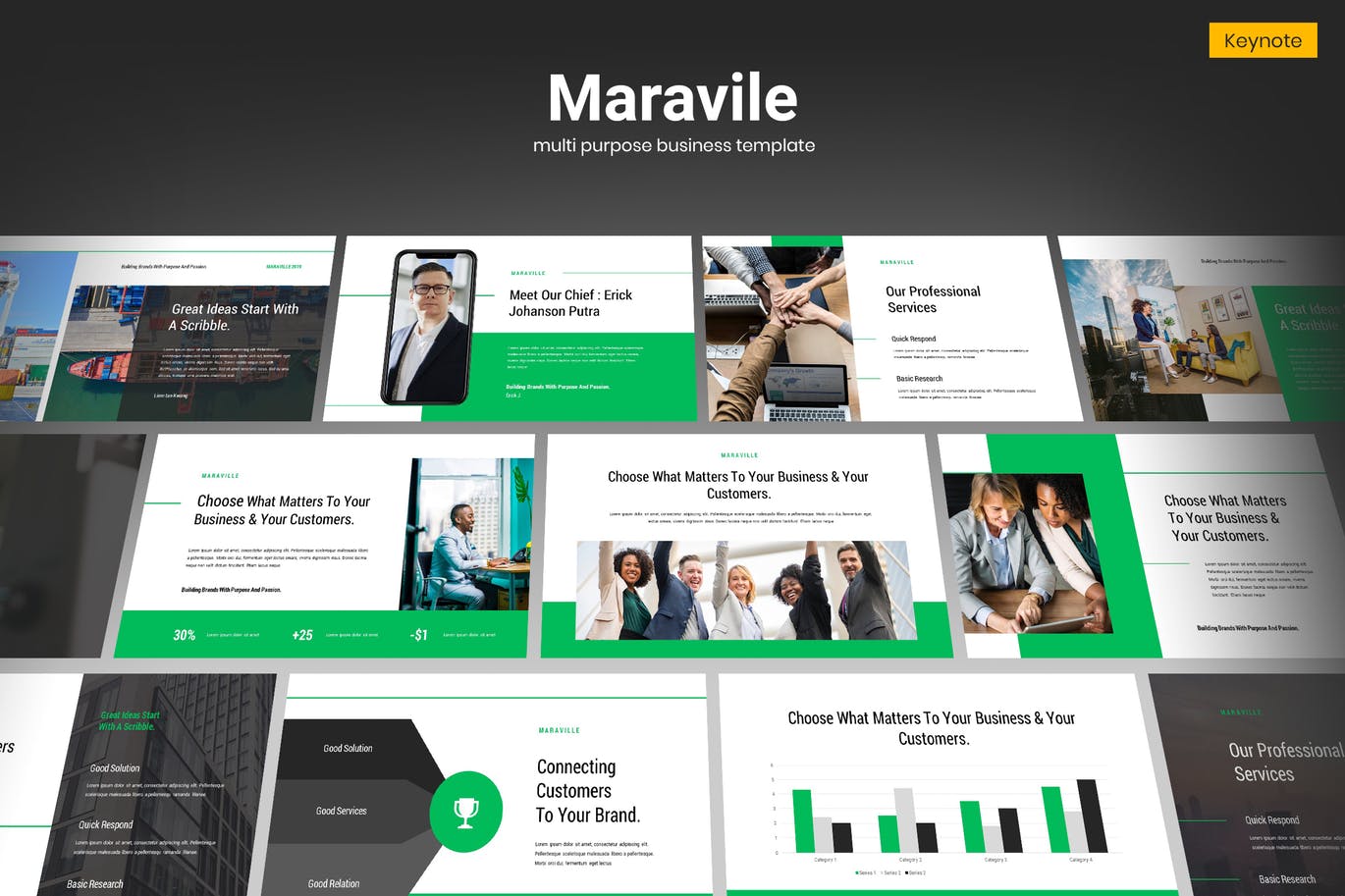 多用途经典企业商务主题Keynote演示文稿模板 Maravile – Multipurpose Business Keynote Template插图