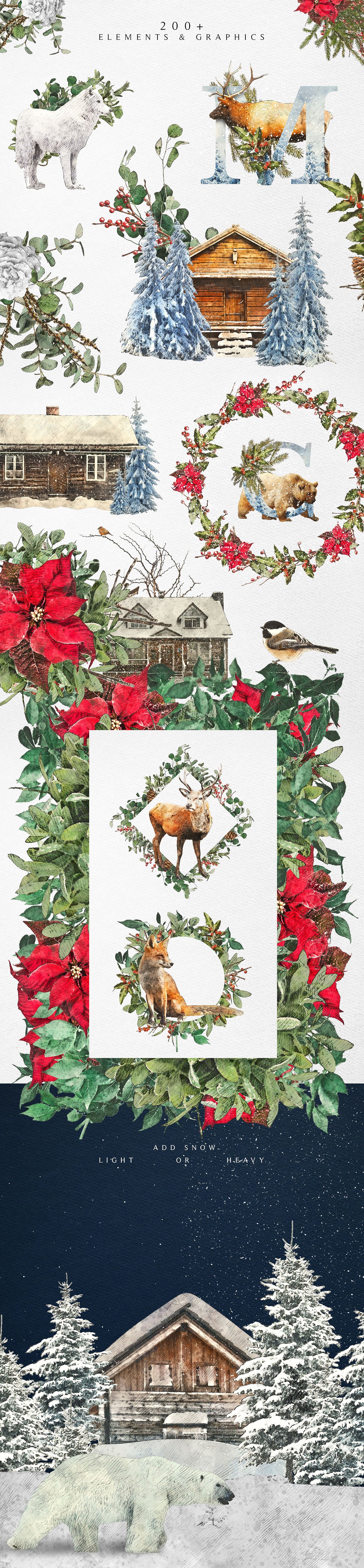 冬季仙境圣诞节新年设计套装 Winter Wonderland Designer Kit插图3