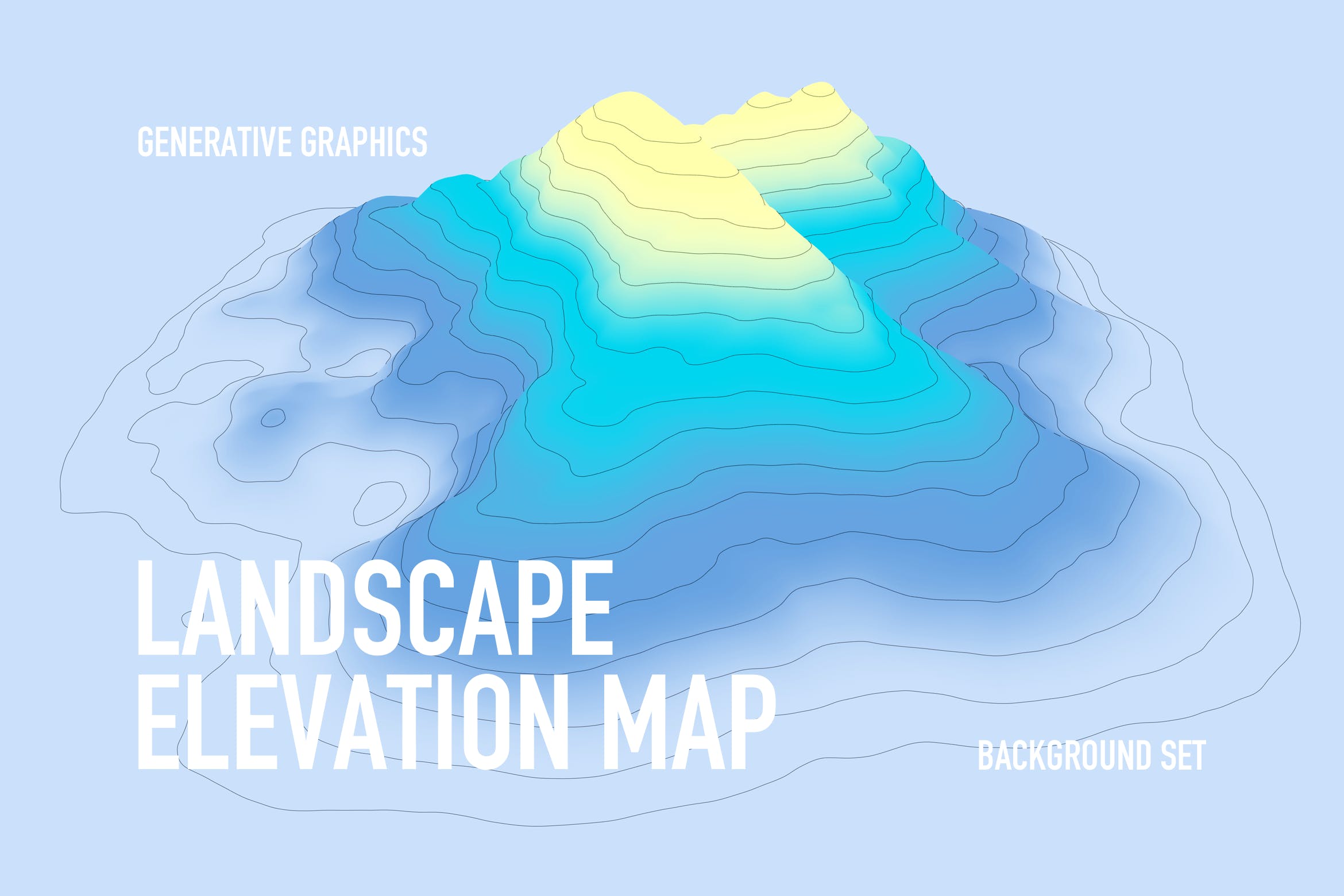 山脉轮廓线几何图形矢量背景素材 Landscape Elevation Map Backgrounds插图