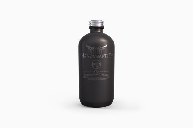 塑料金属啤酒圆瓶酒瓶外观设计样机模板 Plastic Metal Boston Round Bottles Mockup插图(7)