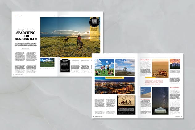 旅行风景主题杂志排版模板 Traveling Magazine插图7