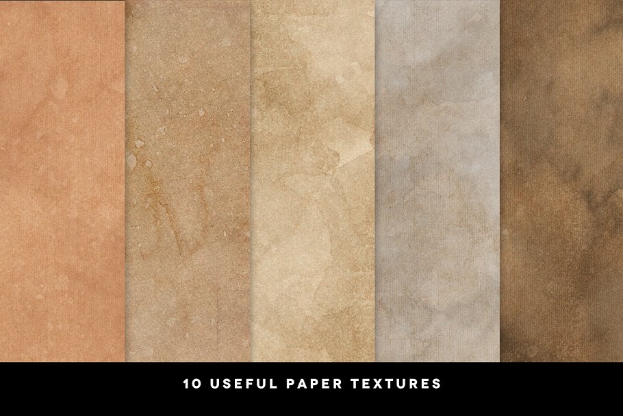 10款咖啡色调纸张纹理 10 Coffee Paper Textures插图1