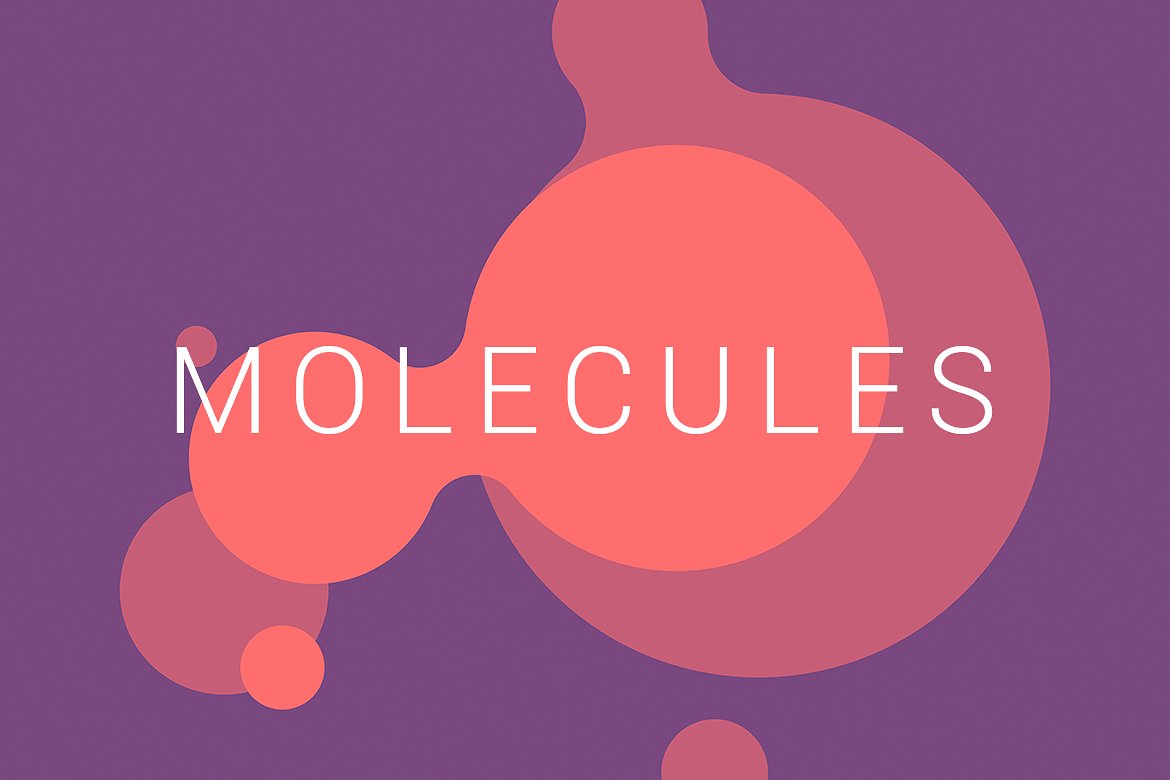 抽象分子结构扁平化风格背景v02 Molecules | Flat Backgrounds | V02插图(1)